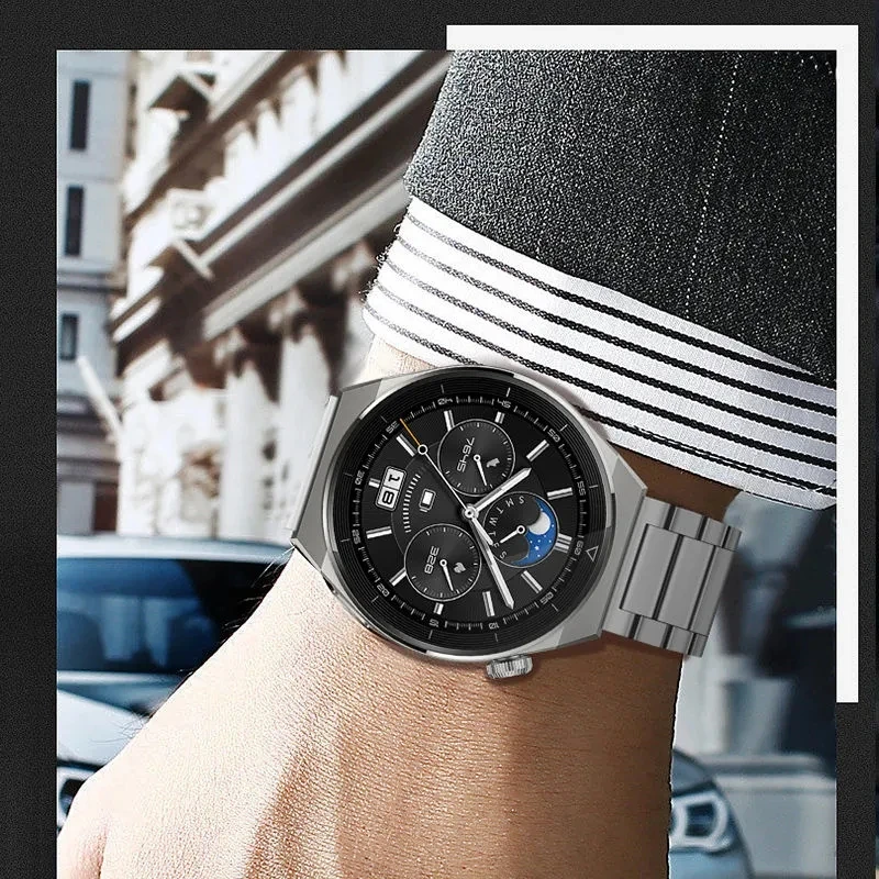22mm Titanium Grey /Silver /Black Strap for Huawei GT3 46mm Stainless Steel Watchband for Huawei GT Runner GT2 pro Watch 3 /3Pro