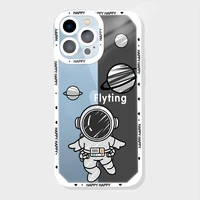 fashion astronaut cases for iphone 13 12 mini 11 pro max xs x xr 7 8 plus se 2020 2022 transparent soft tpu protection shell