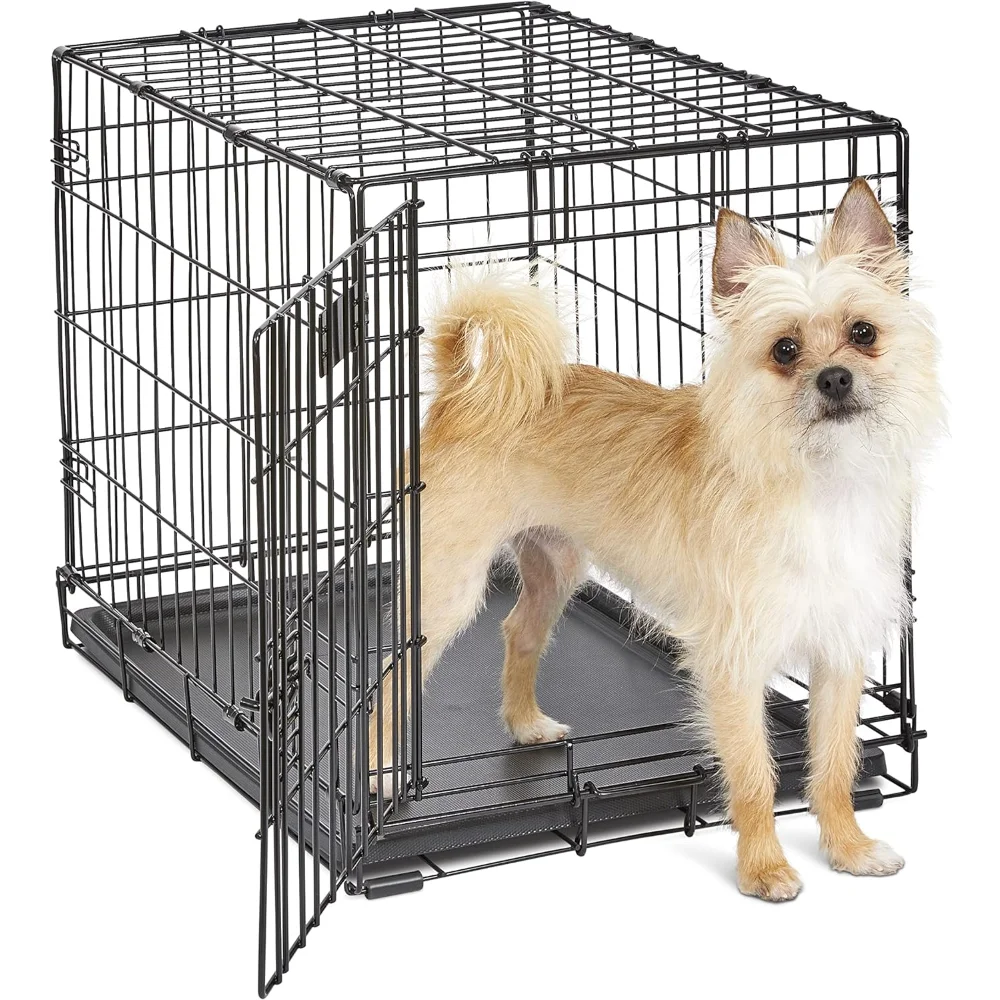 

MidWest Homes for Pets Newly Enhanced Single & Double Door iCrate Dog Crate, Includes Leak-Proof Pan, Floor Protecting Feet,