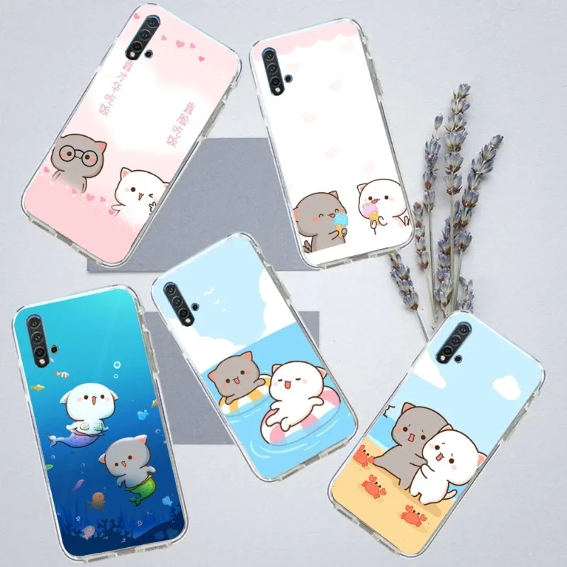 

Мультяшный милый чехол для телефона Huawei P50 P40 P30 Pro Mate 40 30 Pro Nova 8 8i Y7P Honor, прозрачный чехол для телефона