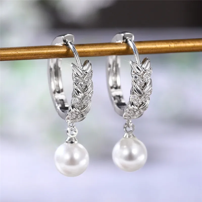 

OE New Fashion Female Simulated Pearl Dangle Earrings Jewelry Accessories For Women Wedding Trendy