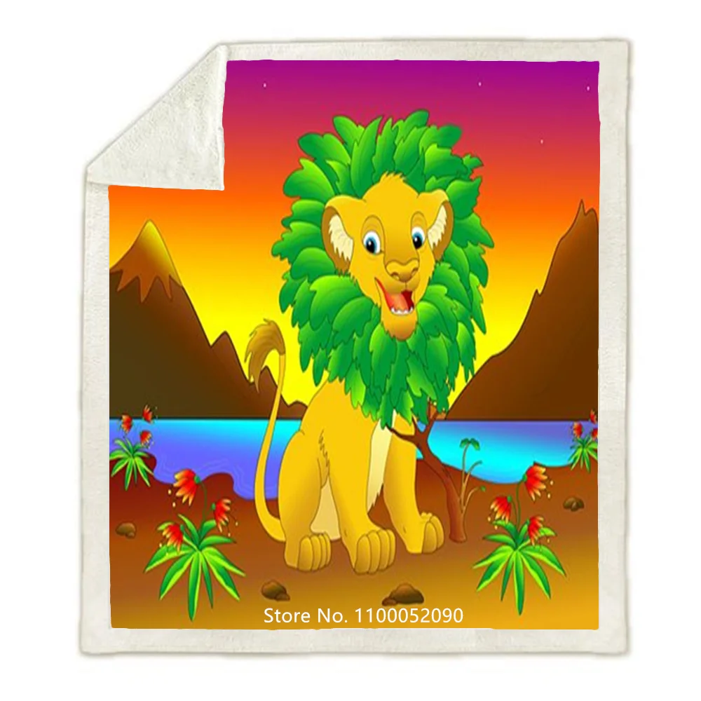 Детское Флисовое одеяло мультяшное 3D с рисунком льва короля сималы Нала детское