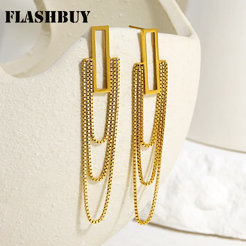 Женские серьги-Кисточки Из Нержавеющей Стали, золотистого цвета