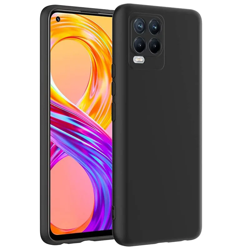 

TPU Case for Realme 8 Pro, Black Cover Realme8 8Pro 8i Soft Liquid Phone Cases Realmi 8i Oppo Realme 8 Pro Case