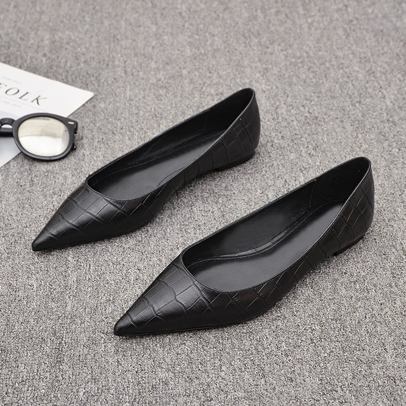 

Autumn and Summer New Pointed Toe Pumps Stone Pattern Shallow Mouth Soft Bottom Comfortable Pumps Women's Shoes DY3093