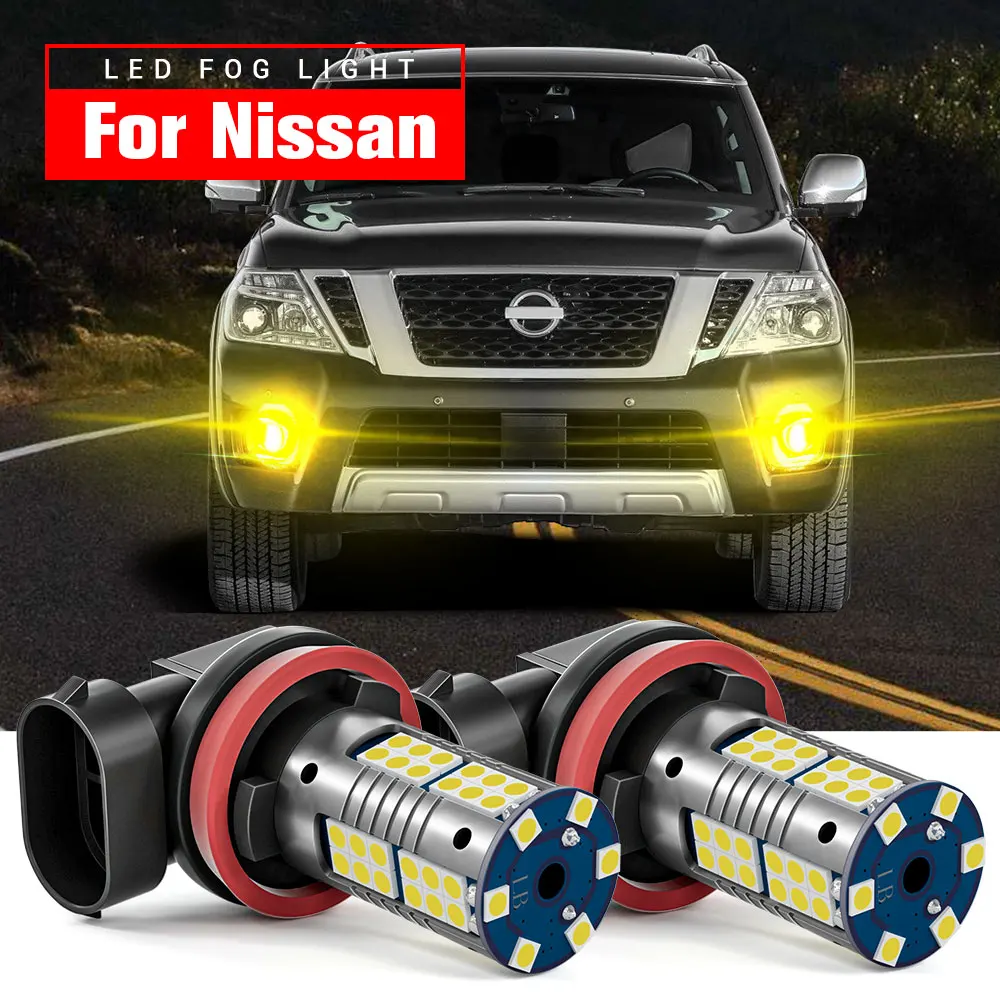 

2pcs LED Fog Light Lamp Blub H8 H11 H16 Canbus For Nissan Almera Cube Juke Leaf Maxima Micra Murano Note Navara NP300 D40 D23