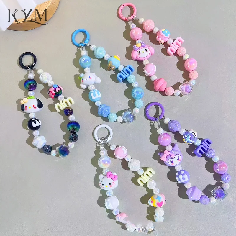 Женский шнурок с бусинами для телефона