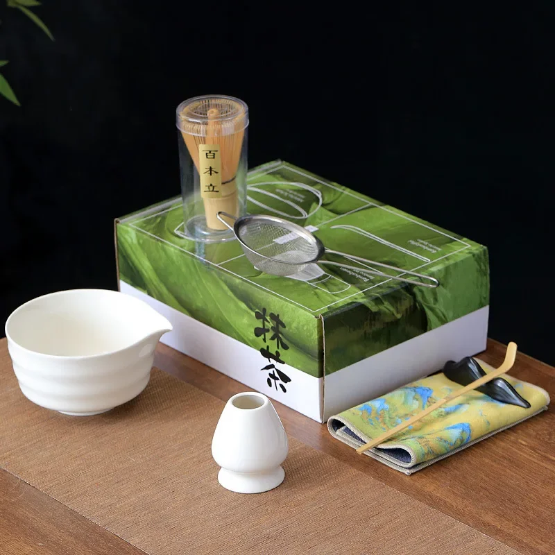 Японский керамический набор матча безопасный бамбуковый венчик чайная ложка