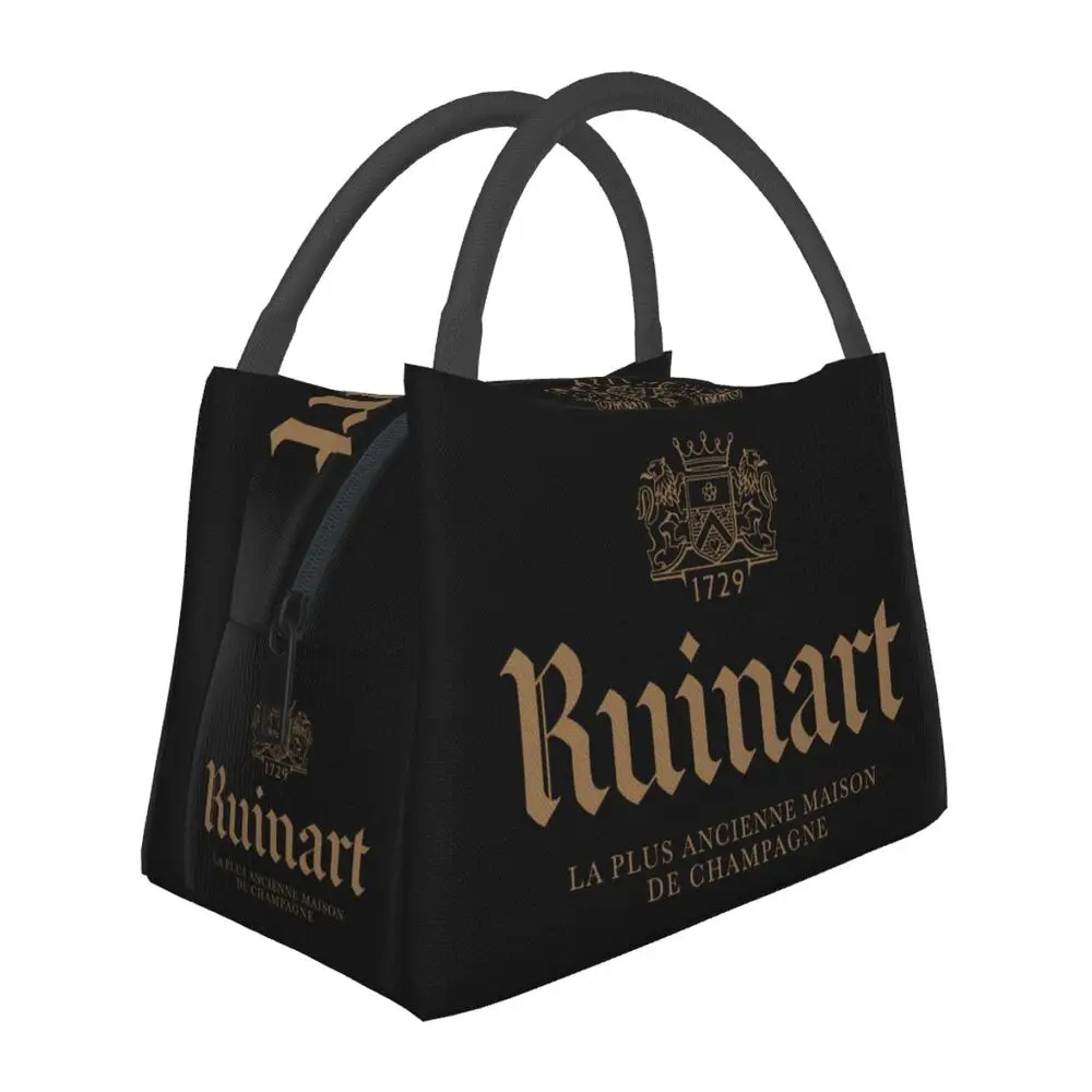 

Ruinart Logo Thermal Insulated Lunch Bags Women Portable Lunch Container for Office Outdoor Storage Meal Food Box