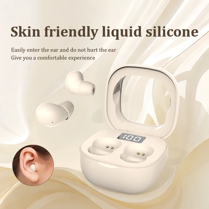 Фото Наушники ORONE SK19 Mini Bluetooth 5.3 с ANC, шумоподавлением до -40 дБ, ультралегкие (3 г), внутриканальные, стерео, комфортная посадка №5