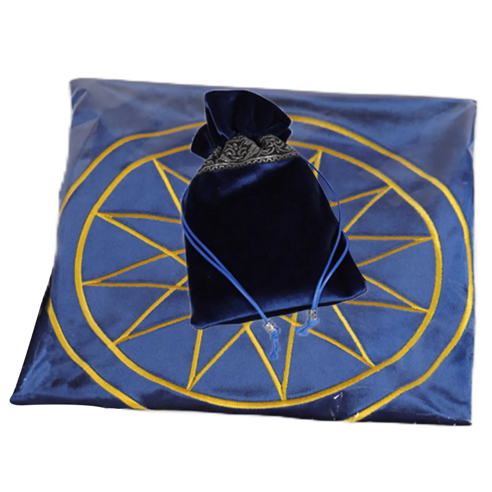

31.5*31.5in Retro Tarot Cards Bag Party Table Cloth Board Game Tablecloth Divination Velvet