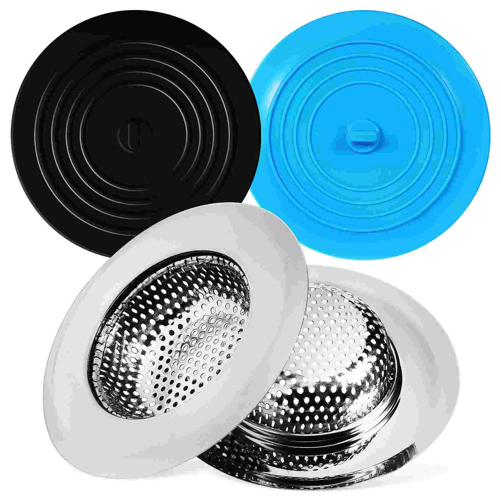 

4 Pcs Filter Screen Tub Stopper Bathtub Drain Sink Strainer Silicone Can Cover Bathroom Broadside