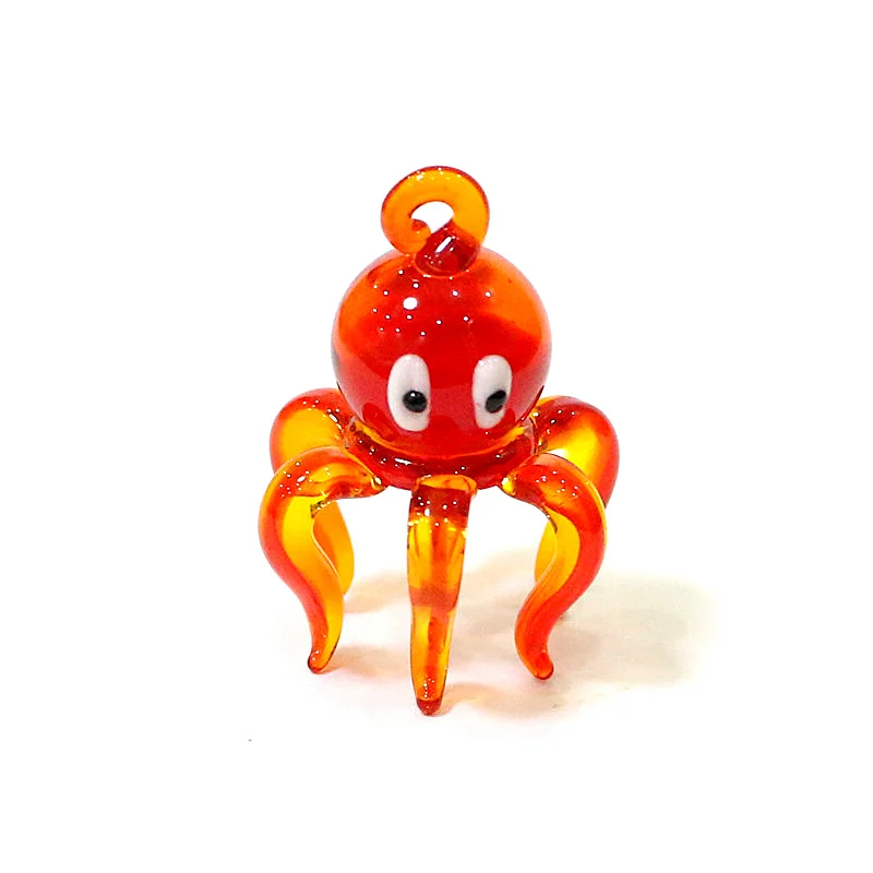 

Cute Murano Glass Octopus Tiny Statue Pendant Aquarium Decor Hanging Sea Animal Ornaments Female DIY Jewelry Making Accessories