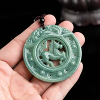 burmese jade horse pendant carved necklace gemstones gift talismans gemstone emerald jewelry jadeite luxury green natural