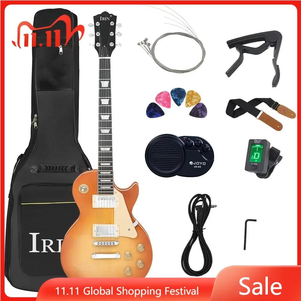 

6 String LP Electric Guitar 22 Frets Maple Body Neck Electric Guitarra with Bag Amp Tuner Capo Picks Guitar Parts & Accessories