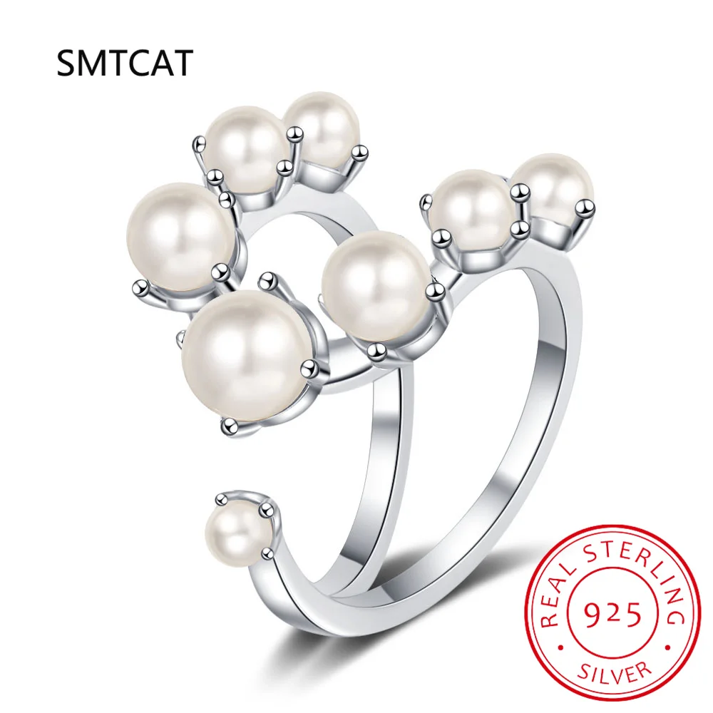 Кольца из стерлингового серебра 925 пробы с жемчугом геометрической формы