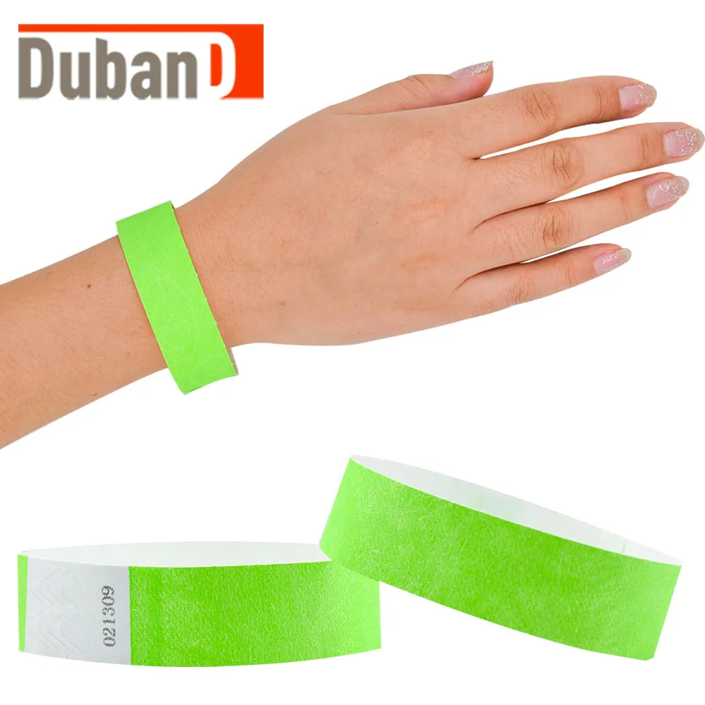 

3/4 Inch Tyvek Digital Serial Number Wrist Strap, Waterproof, Breathable, Light and Thin Activity Wear color Bracelet, 500pcs