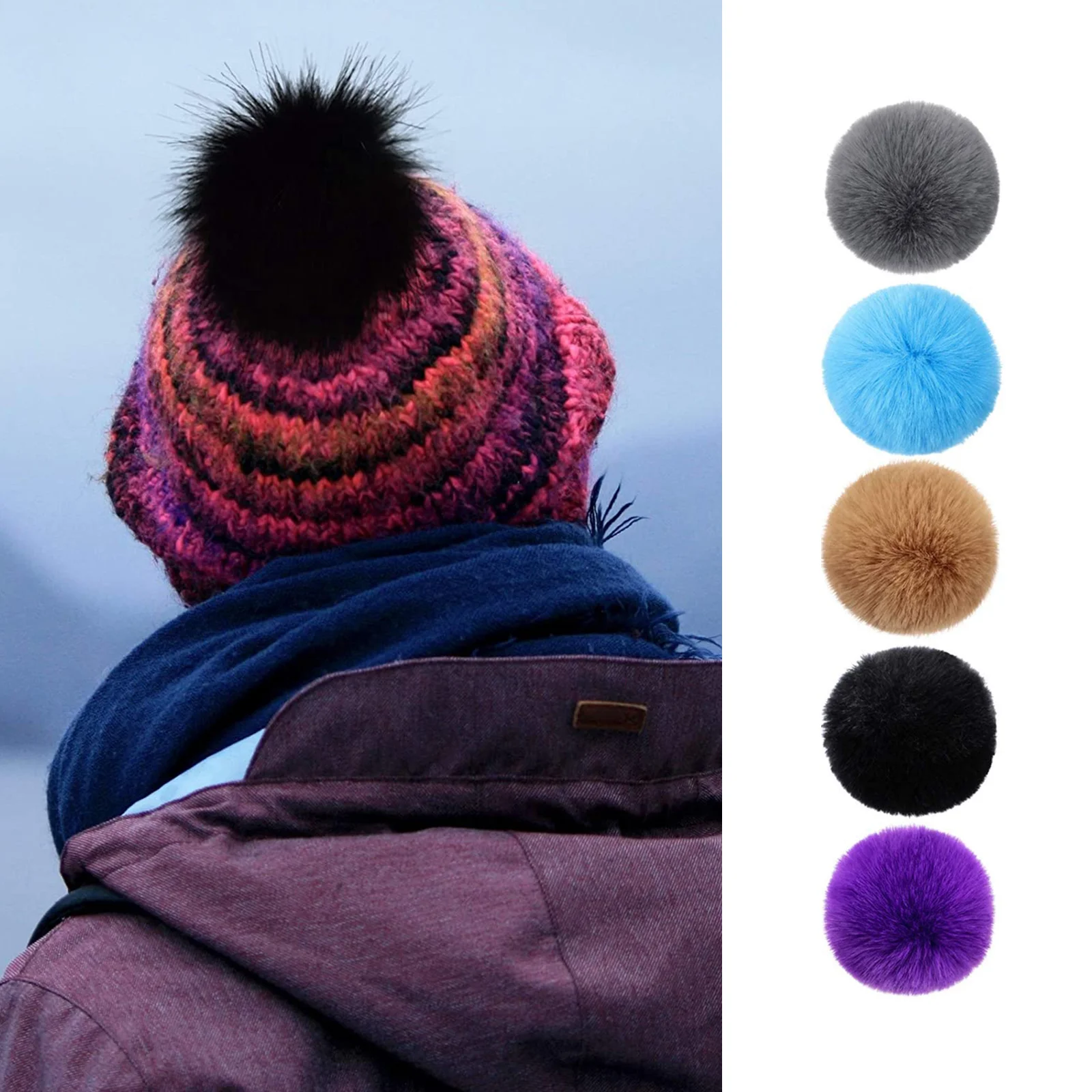 

Pomdiy Pompomsfluffy Colorful Poms Keychain Craft Balls Crafts Mini Making Faux Decoration Materialfur Pompom Rabbit Fluff