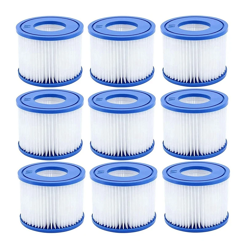 

9 Pcs Pool Filter,For Bestway Spa Filter Pump Cartridge Type VI,Hot Tub Filters For Lay-Z-Spa,For Coleman Saluspa Filter