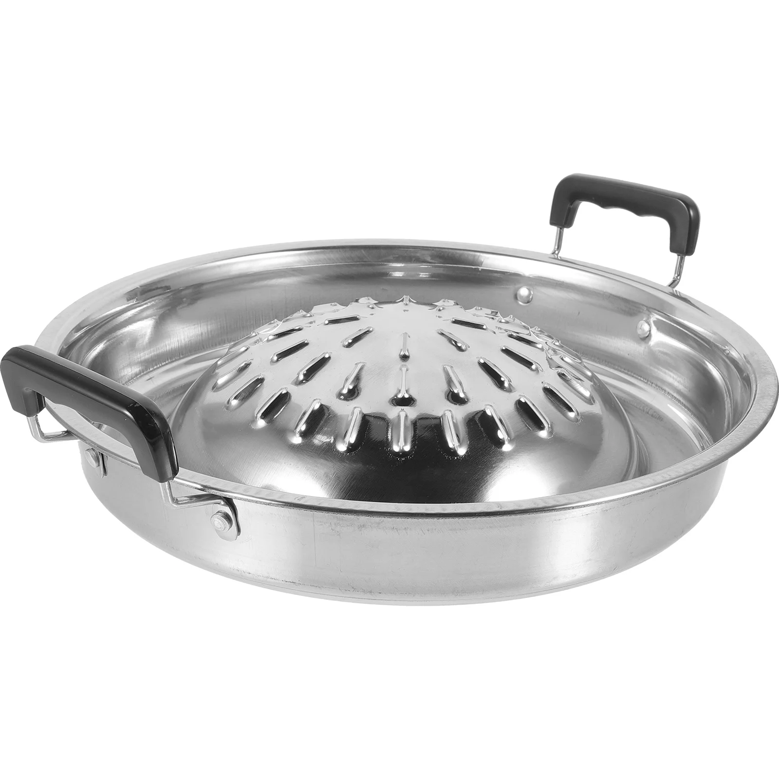 

BBQ Grill Pan Bbq Plate Stovetop Korean Bbq Non-Stick Round Barbecue Grill Pan Stainless Steel Meat Grilling Pan Round