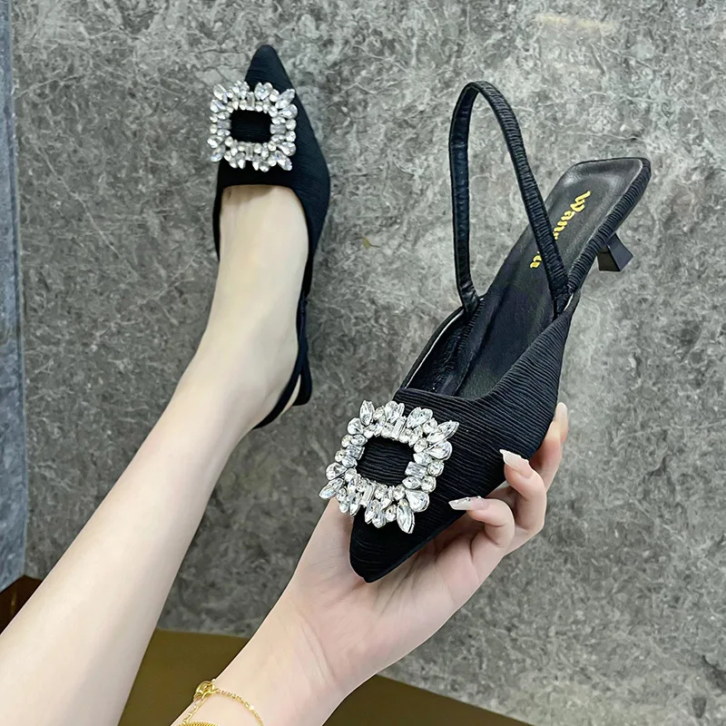 

Стразы, босоножки, туфли с закрытым носком, женские бежевые туфли с закрытым носком и пряжкой, женские летние туфли на шпильках, черные туфли...