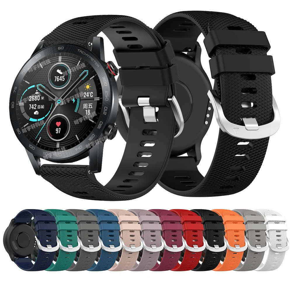 

Ремешок силиконовый для Huawei Watch GT 3 2 / Honor GS Pro/ GS3 Correa, браслет для часов Huawei Honor Magic Watch 2 42 мм 46 мм