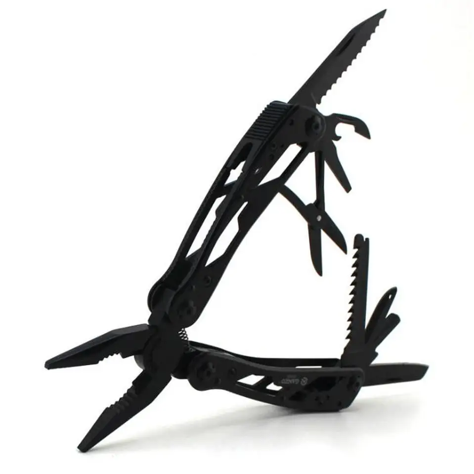 Многофункциональный инструмент Ganzo G202B с набором отверток для кемпинга, альпинизма и походов, чёрный.