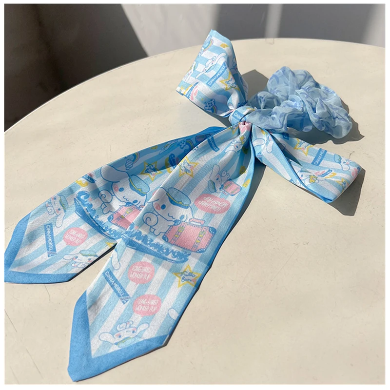 

Sanrio Kawali Cinnamoroll Silk Ribbon Hair Ring Hair Rope Bowknot Sweet Ballet Style Cartoon Cute Kids Birthday Gift For Girls