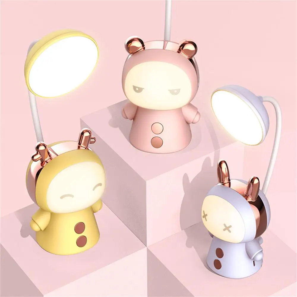 

Portable Auspicious Doll Table Lamp Three-speed Dimming Night Light Led Desk Lamp Birthday Christmas Gift Cartoon Cute Cartoon