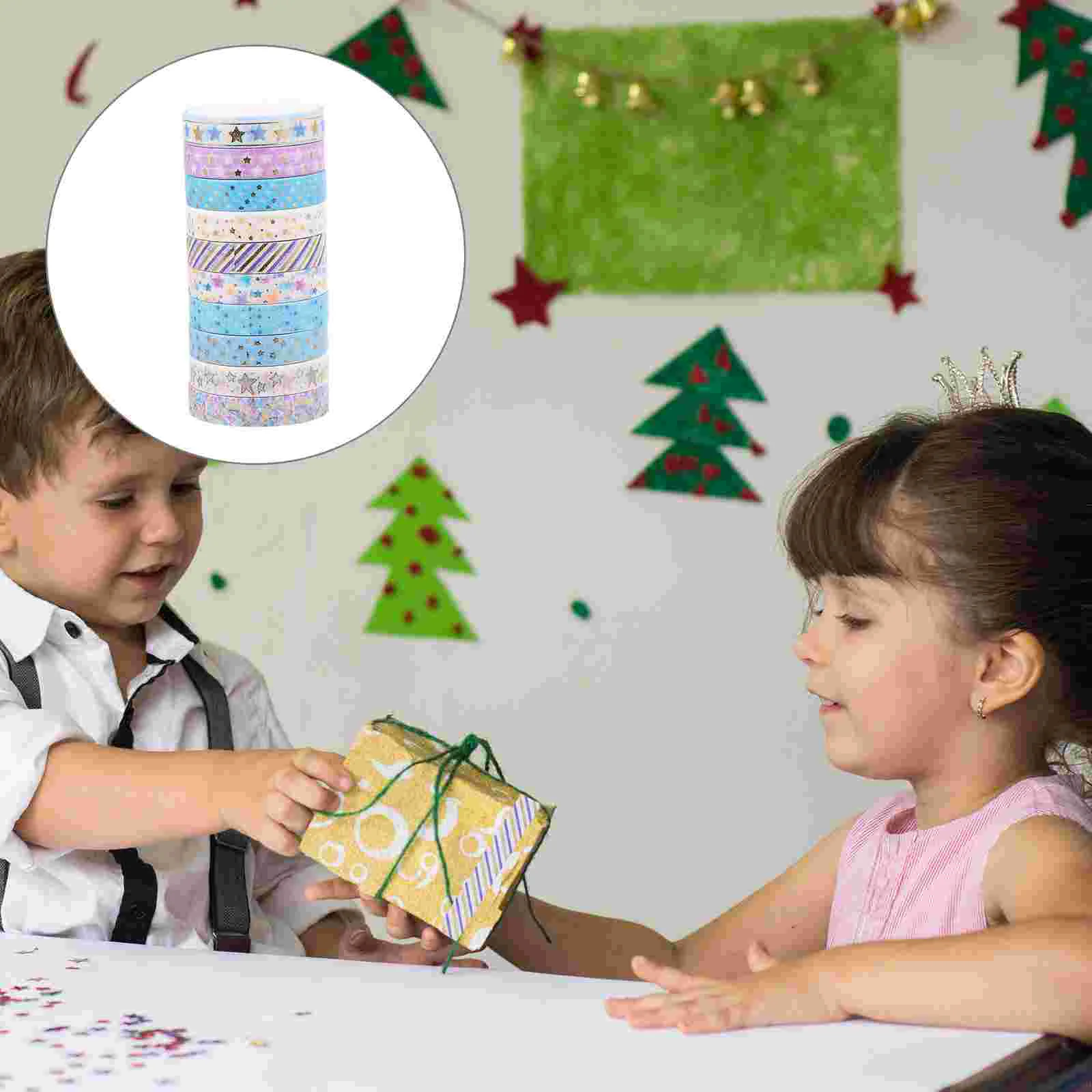 

10 Rolls Washi Masking Tape Decorative Coloured Tape Set for Scrapbook DIY Arts