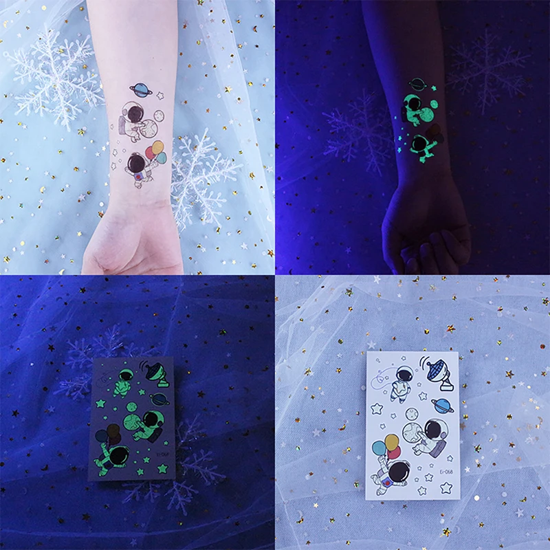 Светящиеся Татуировки Для детей VeeCharm-астронавт в космическом полете временная
