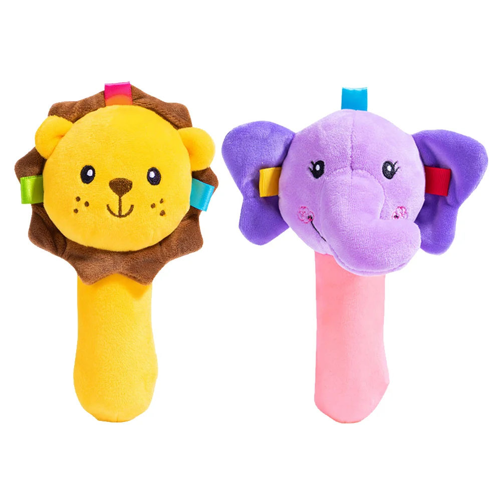 

Toy Toys Interactive Comforting Squeaker Stick Hand Cognitive Stuffed Animal Shaker Soother Plush Teether Newborn Baby