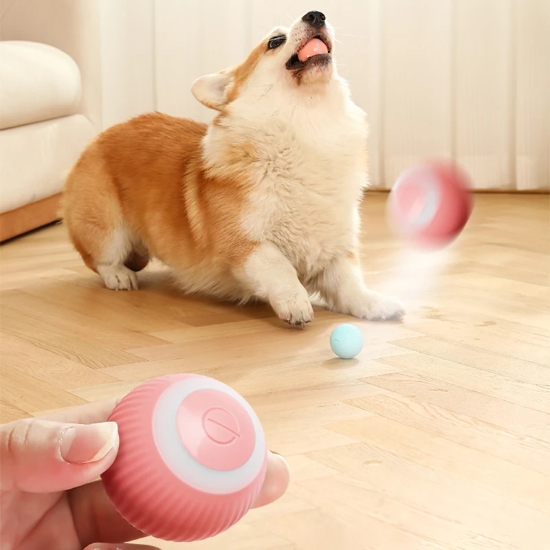 

New Electric Dog Toys Smart Puppy Ball Toys For Cat Small Dogs Funny Auto Rolling Ball Self-moving Puppy Games Tease dogs magic