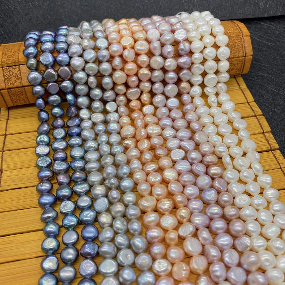 Natural Freshwater Pearl Purple Rice Bead A Grade Horizontal Hole Double Sided Light Pendant Fashion Ladies Necklace DIY Jewelry