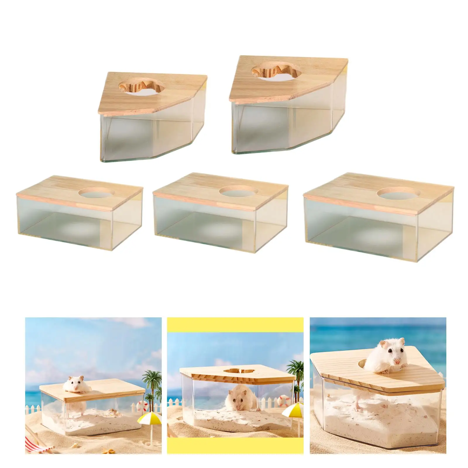 

Hamster Bath House Hamster Toilet Hamster Sand Bath Box for Gerbil Small Animals