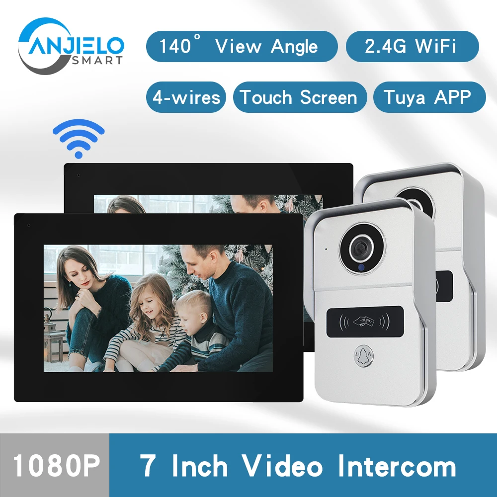 1080P Intercom in Private House Tuya Remote Unlock Intercoms for Home Video Entry Phone Door System Security Protection Doorbell