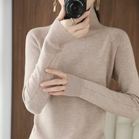 autumn and winter new long sleeved inner knitted sweater womens turtleneck sweater korean version solid color slim fit all matc