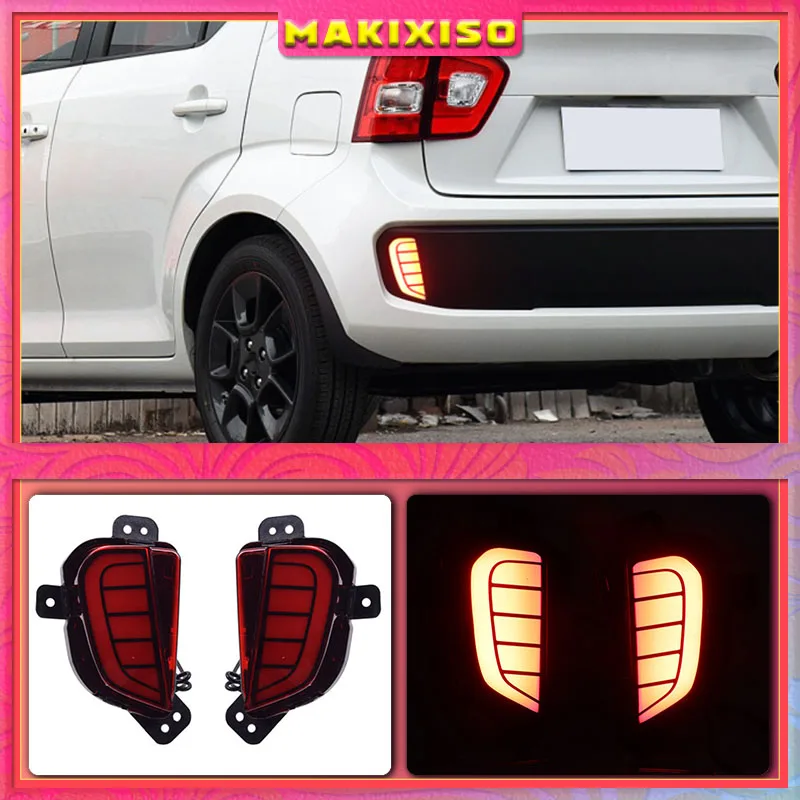 

2 шт. для Suzuki Ignis 2016 2017 2018 2019 светодиодный фонарь для бампера отражатель заднего хода торможение 12 В Водонепроницаемая противотуманная фара