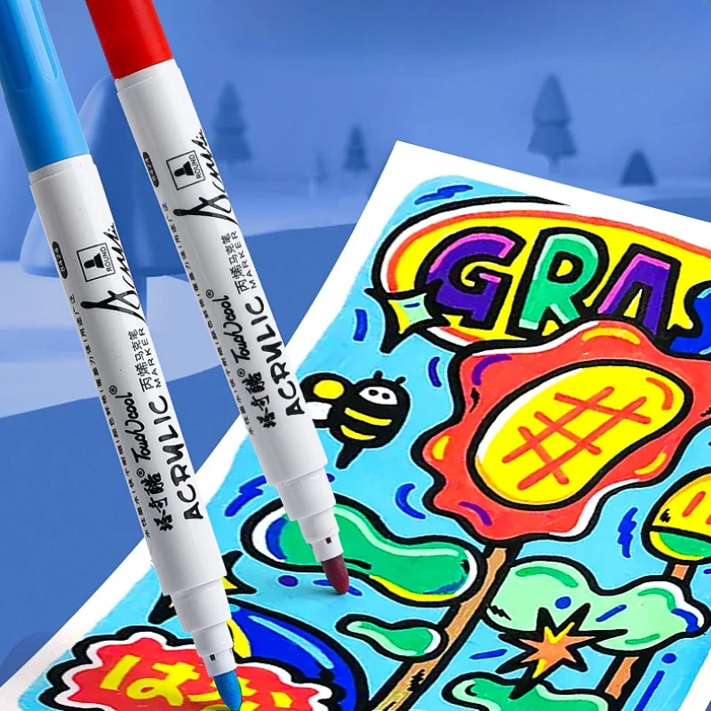 Набор односторонних/двухсторонних маркеров для рисования детей 12/48 цветов в