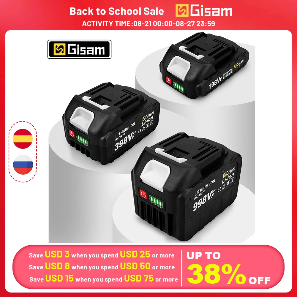 18V Rechargeable Lithium Ion Battery 22500mAh 15000mAh Lithium Battery With Battery indicator For Makita Power Tools Battery