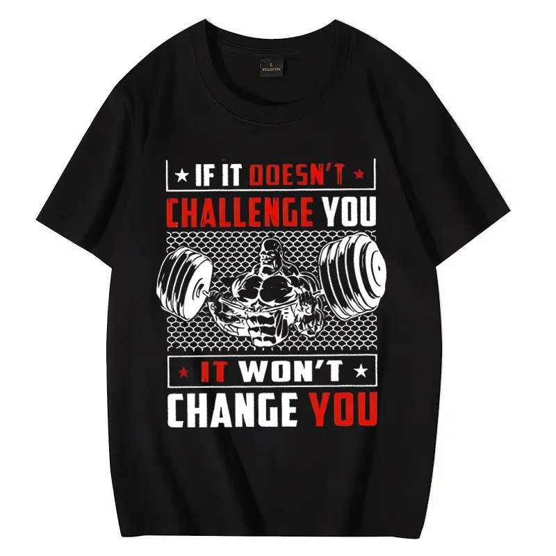 

Unique Gym Graphic print T shirt 2023 Men Women Street Hip Hop clothes Cotton Vintage Short Sleeve Oversized Unisex streetwear