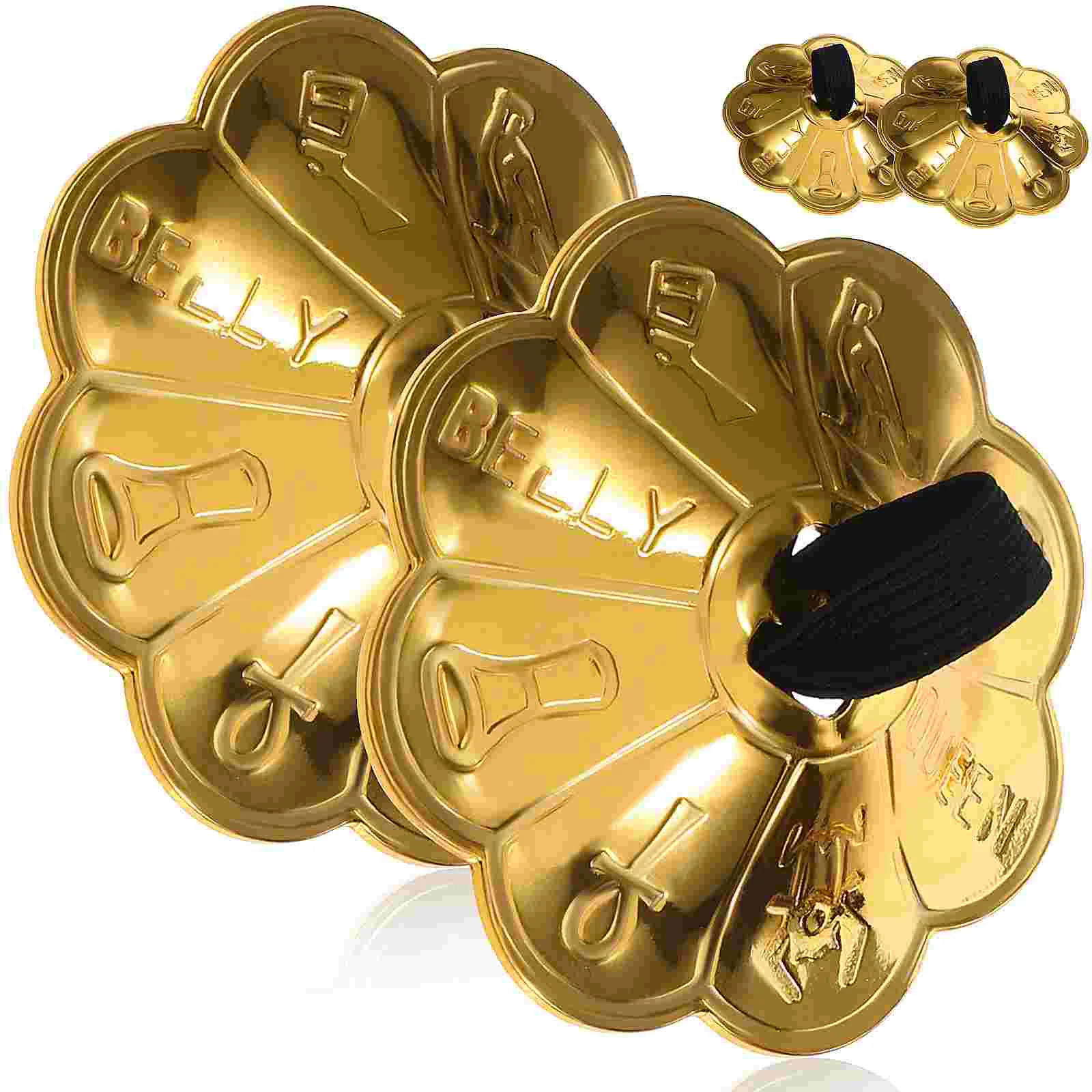 

2 Pairs Copper Finger Cymbals Musical Instrument Hand Dancer Party Belly Dancing