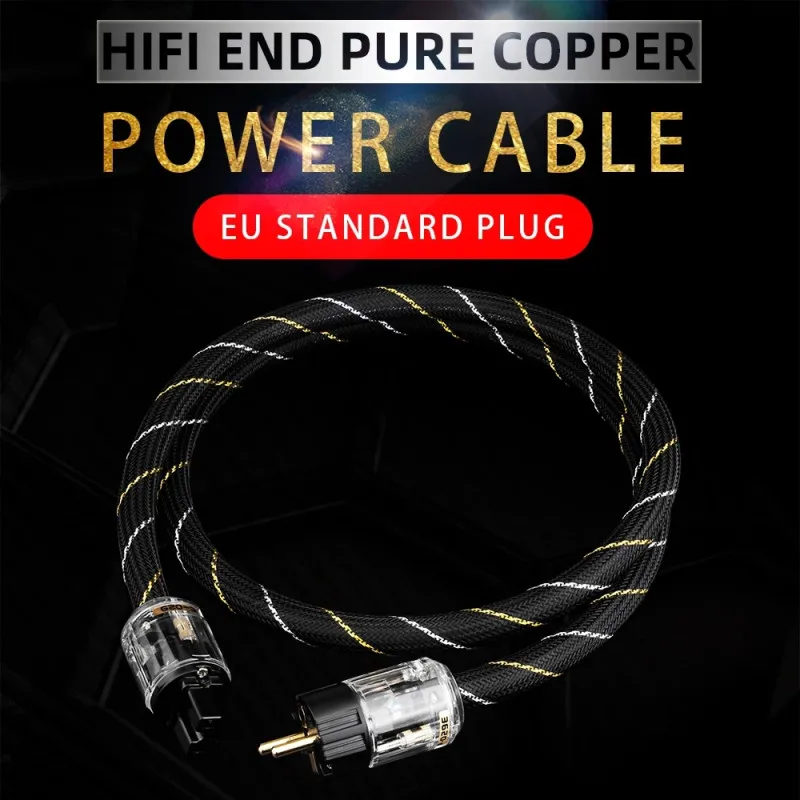 

US EU Hi-End AC Power Cable Hifi Audio Pure Copper Schuko Audiophile Power Cord P-029 P-029E Power Plug Connector For DVD CD AMP