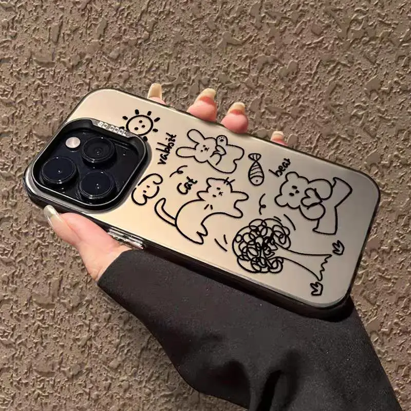 Забавный Милый мультяшный эскиз кошка Медведь чехол для телефона Женский Для Xiaom