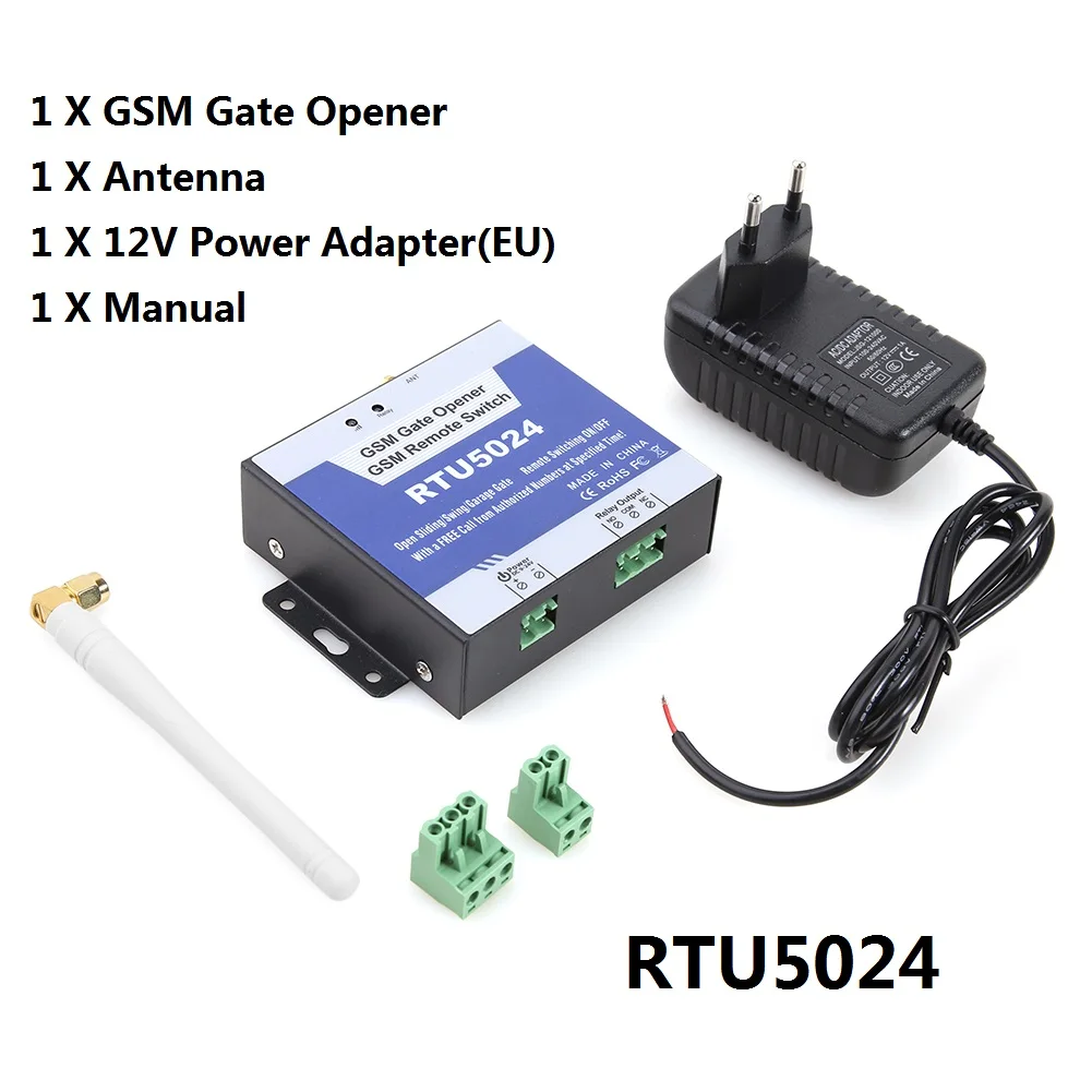 G202/RTU5024 GSM Gate Opener Relay Switch Wireless Remote Control Door Long Antenna Free Call 850/900/1800/1900MHz Door Opener