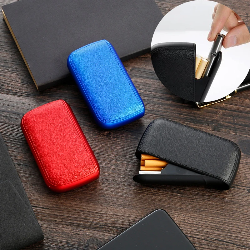 

New Design Stylish Leather Integrated Cigarette Case With USB Lighter Ultrathin Portable Sealed And Waterproof Cigarette Case