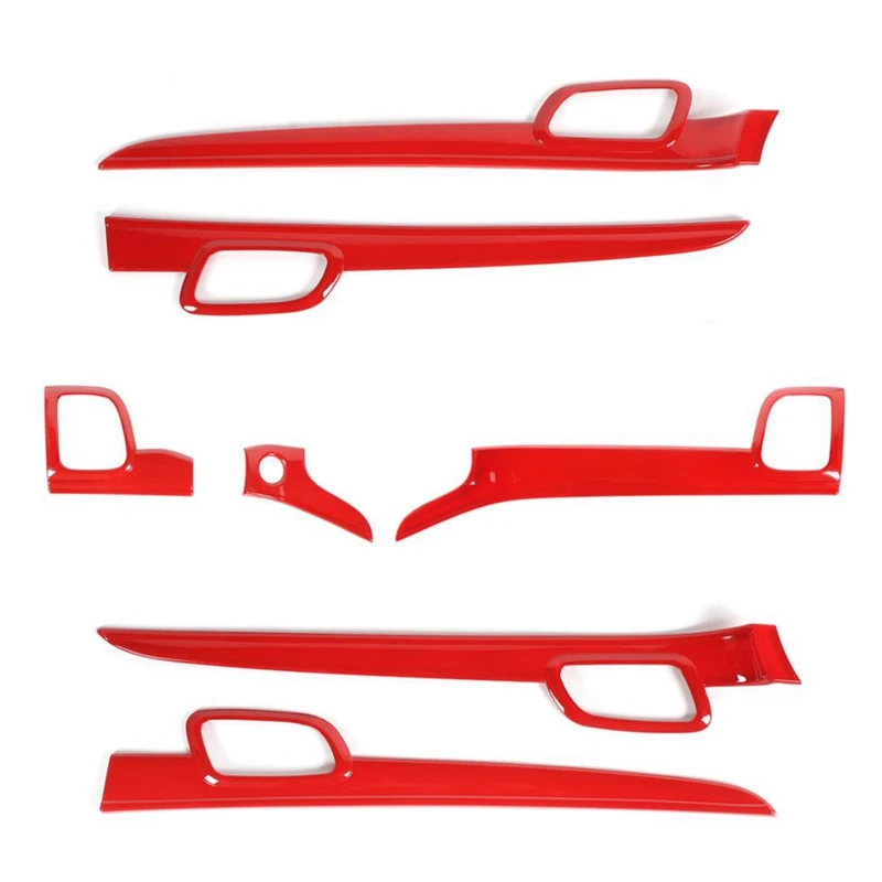 

7Pcs Center Console Decorative Panel Inside Handle Trim Interior Accessories For Jeep Grand Cherokee 11-21
