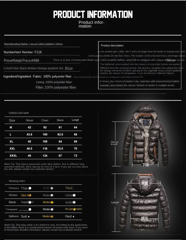Men's Autumn and Winter New Cotton-padded Jacket Men Korean Version of Standing Collar Men Slim Warm Men Cotton-padded Jacket