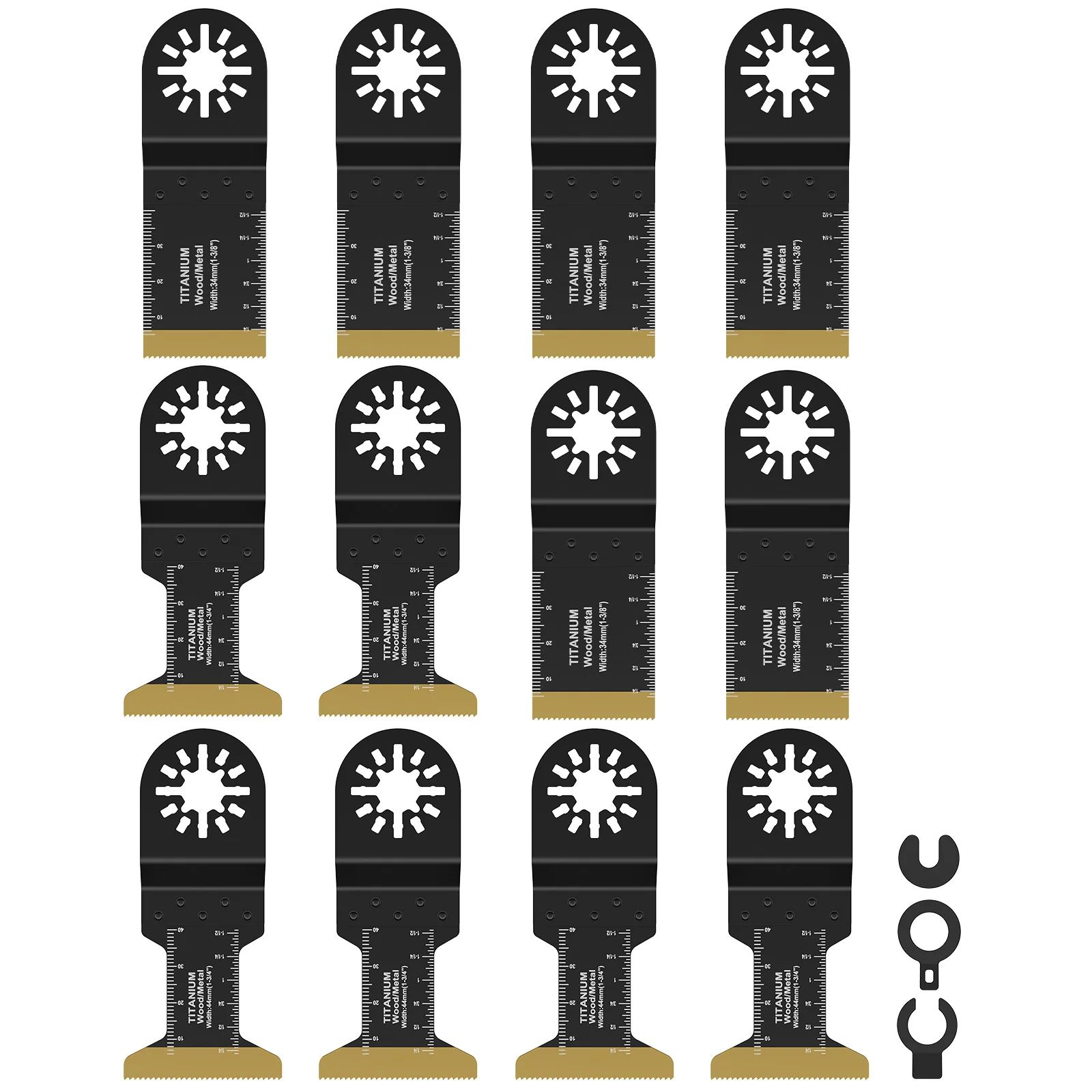 

12 шт., набор колеблющих пил с титановым покрытием, 1,34/1,73 дюйма
