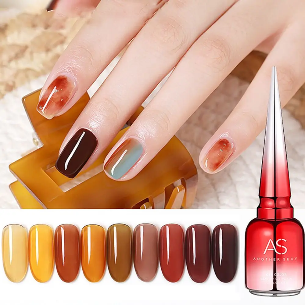 

Winter Amber Gel Nail Amber Varnishes Milk Tea Caramel Gel Semi Permanent Gel Nail Polish UV Gel Tortoiseshell Glass